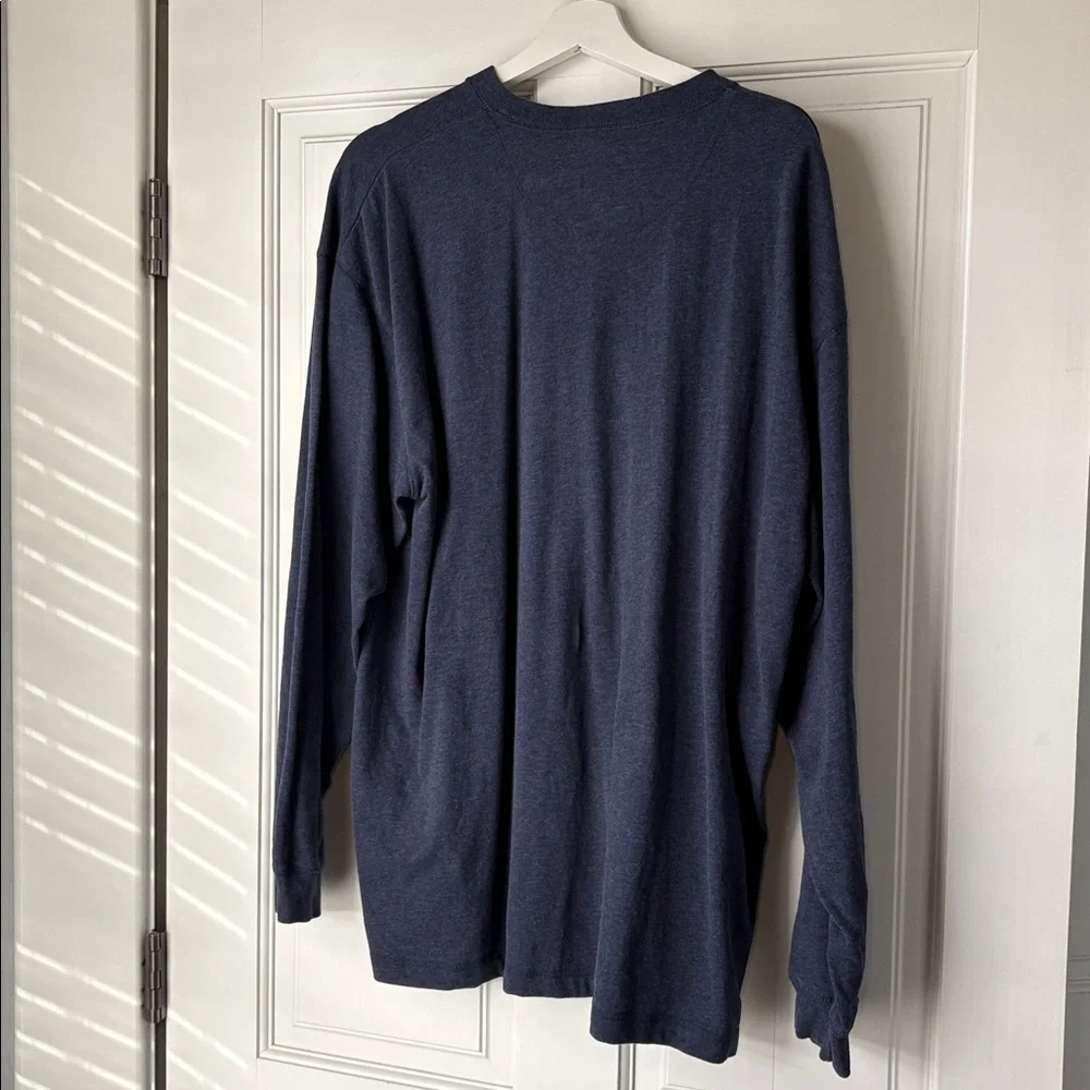 NEW St. John's Bay Dark Blue Long Sleeve Sueded Henley 100% cotton XL - Picture 5 of 5